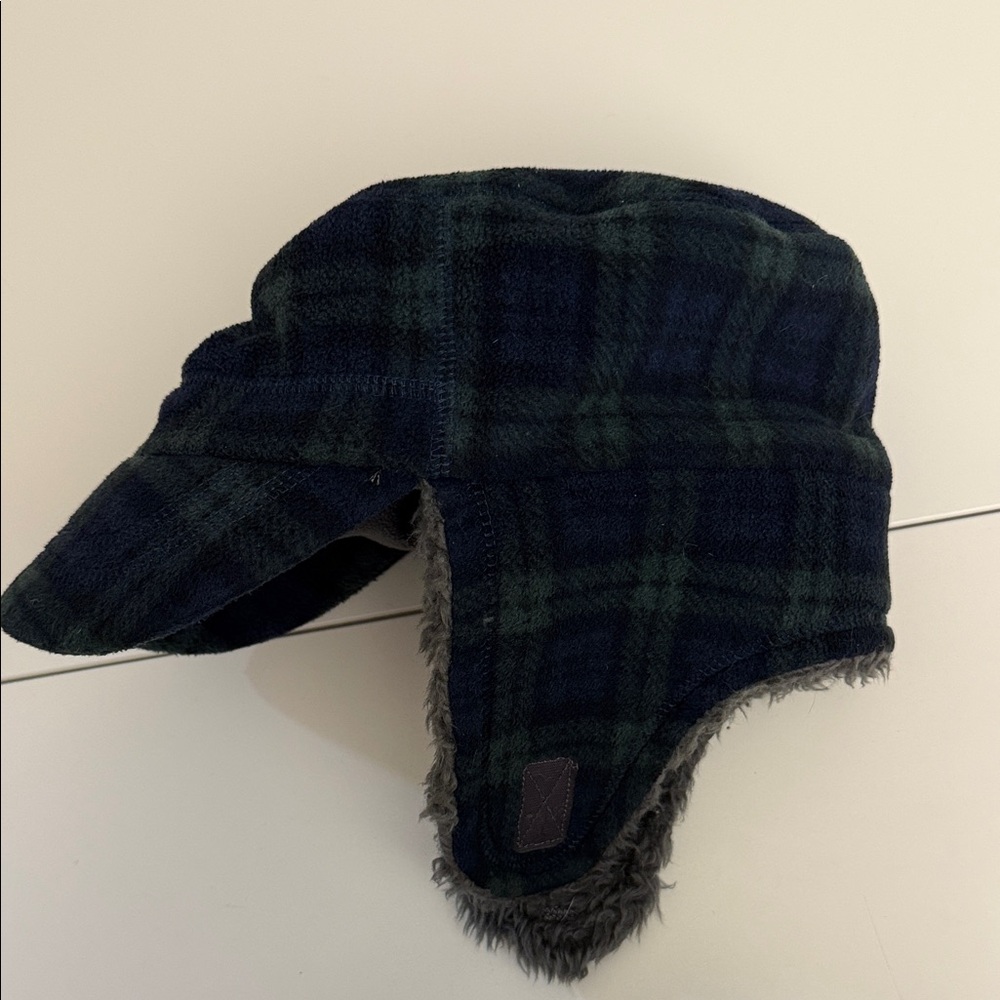 BabyGap M/L Plaid Trapper Hat with Faux Fur Lining